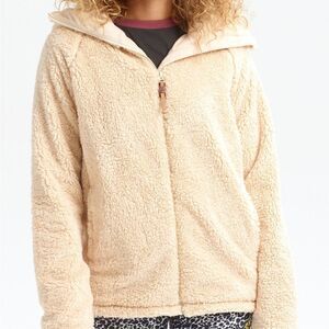 Burton Lynx Cream Hooded Zip Up Fleece| Size M